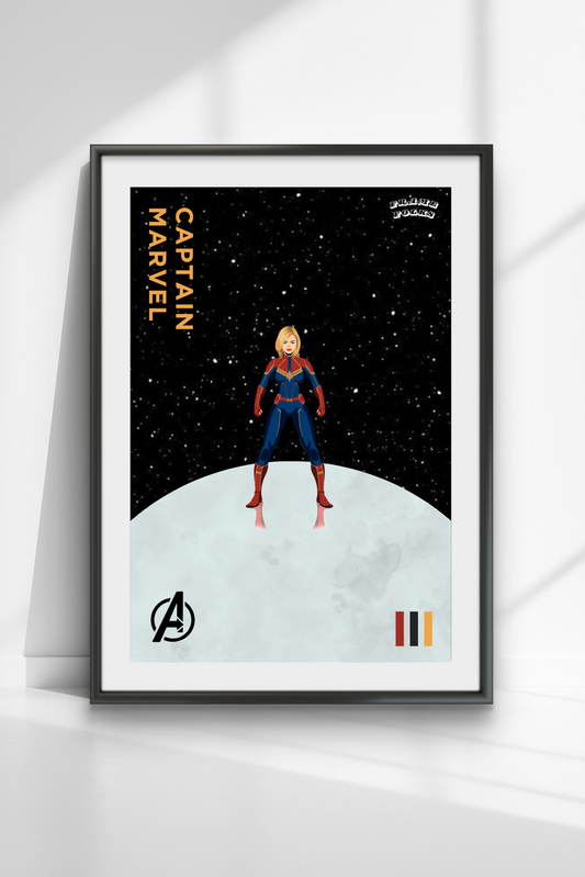 Quadro Capitã Marvel - Vingadores - Galáxia