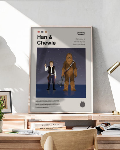 Quadro Star Wars - Han Solo e Chewbacca