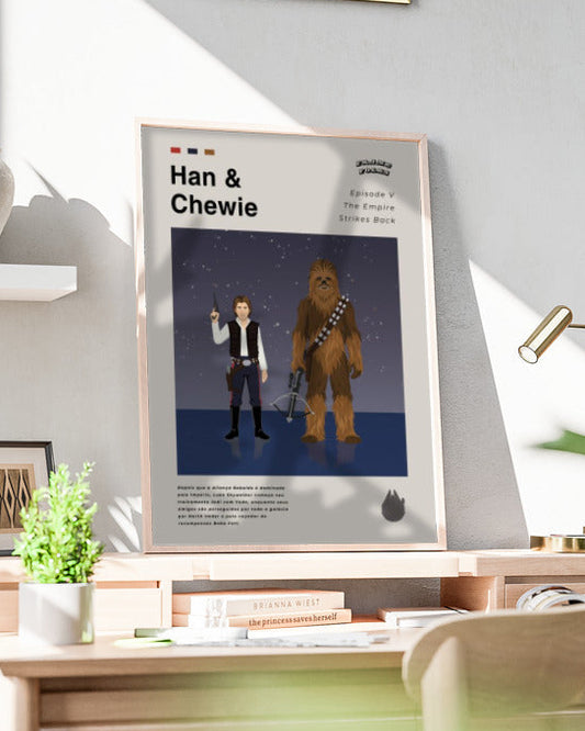 Quadro Star Wars - Han Solo e Chewbacca