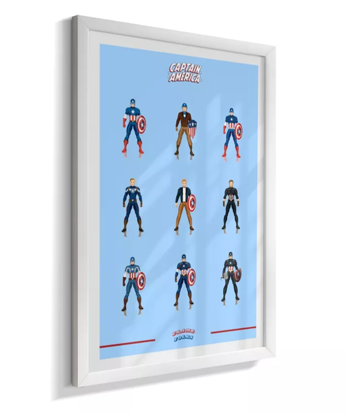 Quadro Capitão America - Trajes