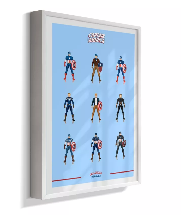 Quadro Capitão America - Trajes