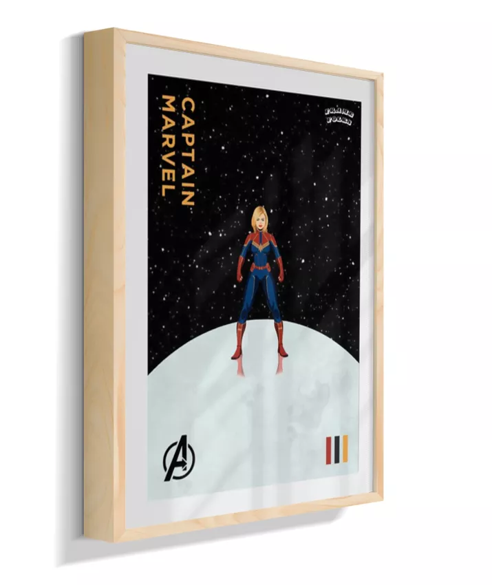 Quadro Capitã Marvel - Vingadores - Galáxia