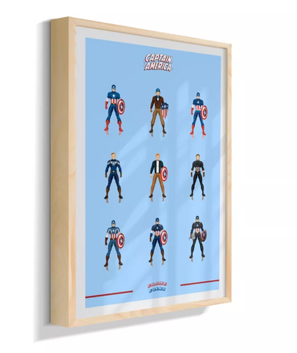 Quadro Capitão America - Trajes
