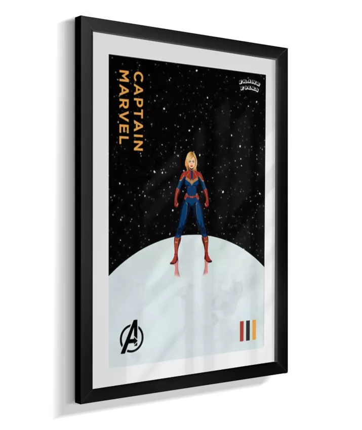 Quadro Capitã Marvel - Vingadores - Galáxia