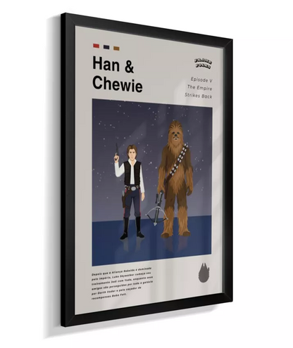 Quadro Star Wars - Han Solo e Chewbacca
