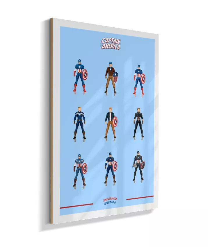 Quadro Capitão America - Trajes