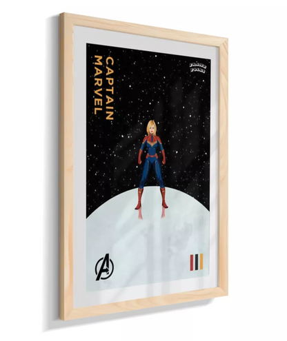 Quadro Capitã Marvel - Vingadores - Galáxia