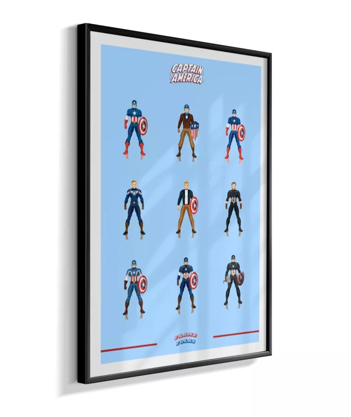 Quadro Capitão America - Trajes