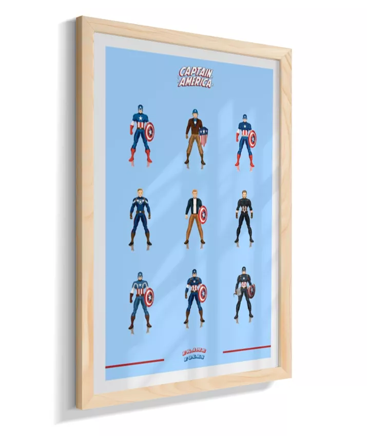 Quadro Capitão America - Trajes