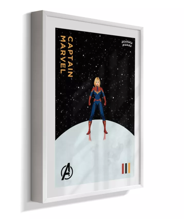 Quadro Capitã Marvel - Vingadores - Galáxia