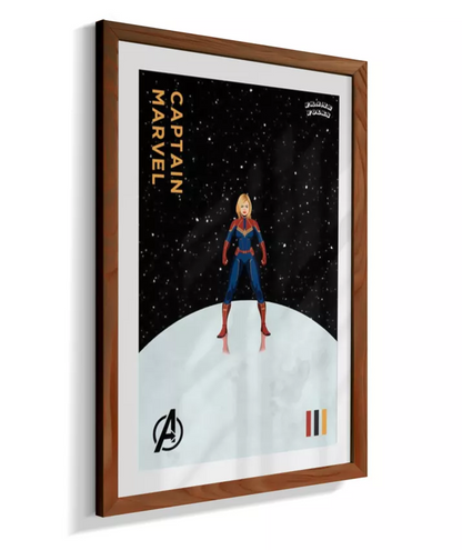 Quadro Capitã Marvel - Vingadores - Galáxia