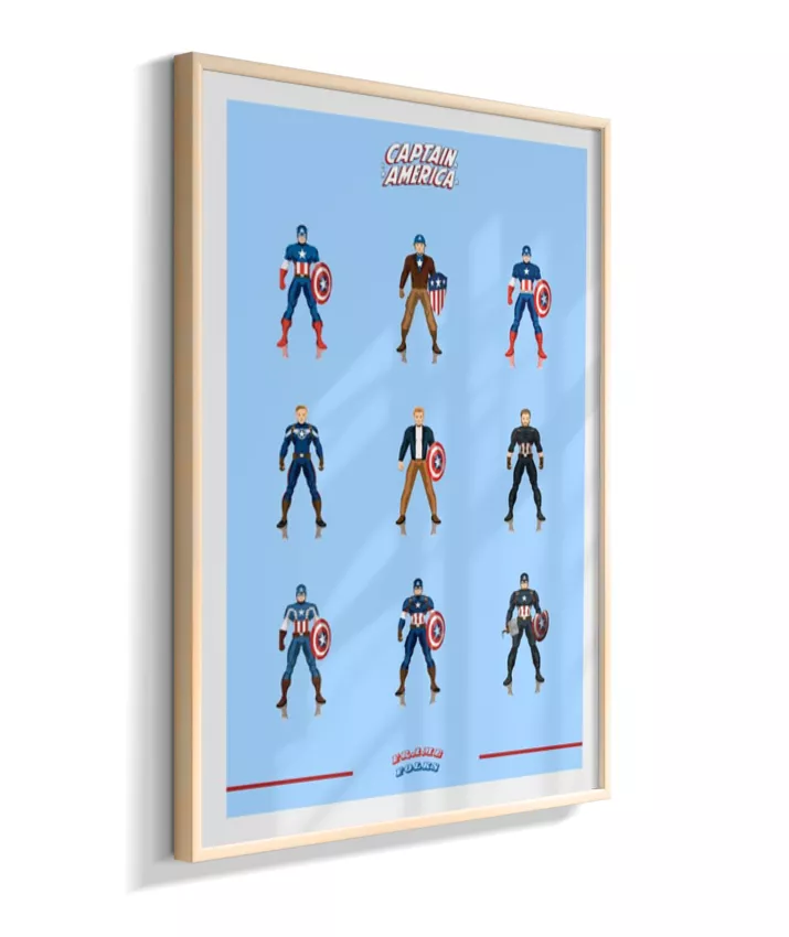 Quadro Capitão America - Trajes