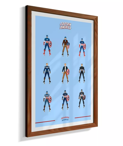 Quadro Capitão America - Trajes