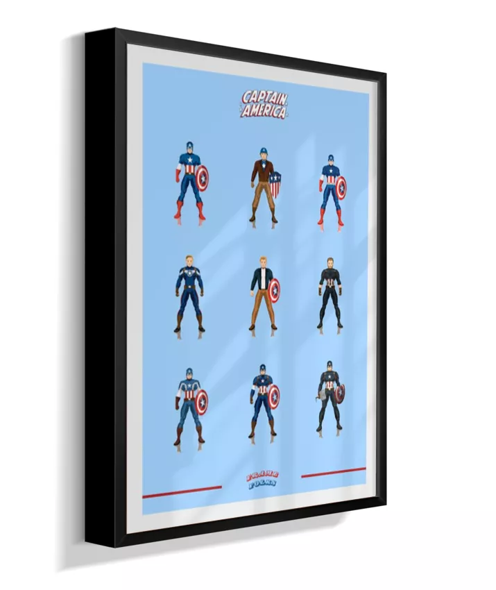 Quadro Capitão America - Trajes