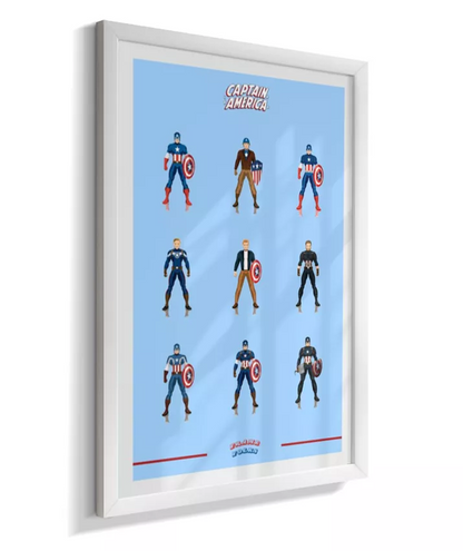 Quadro Capitão America - Trajes