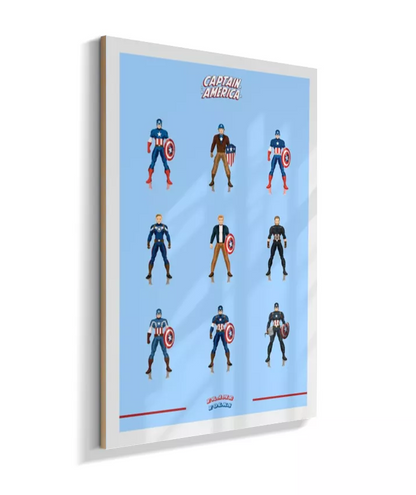 Quadro Capitão America - Trajes