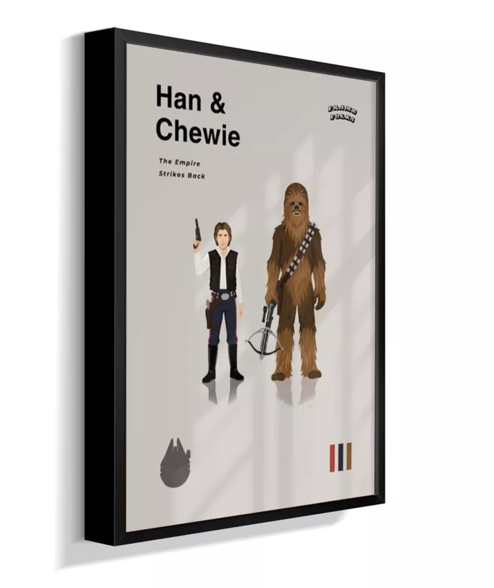Quadro Star Wars - Han Solo e Chewbacca Minimalista