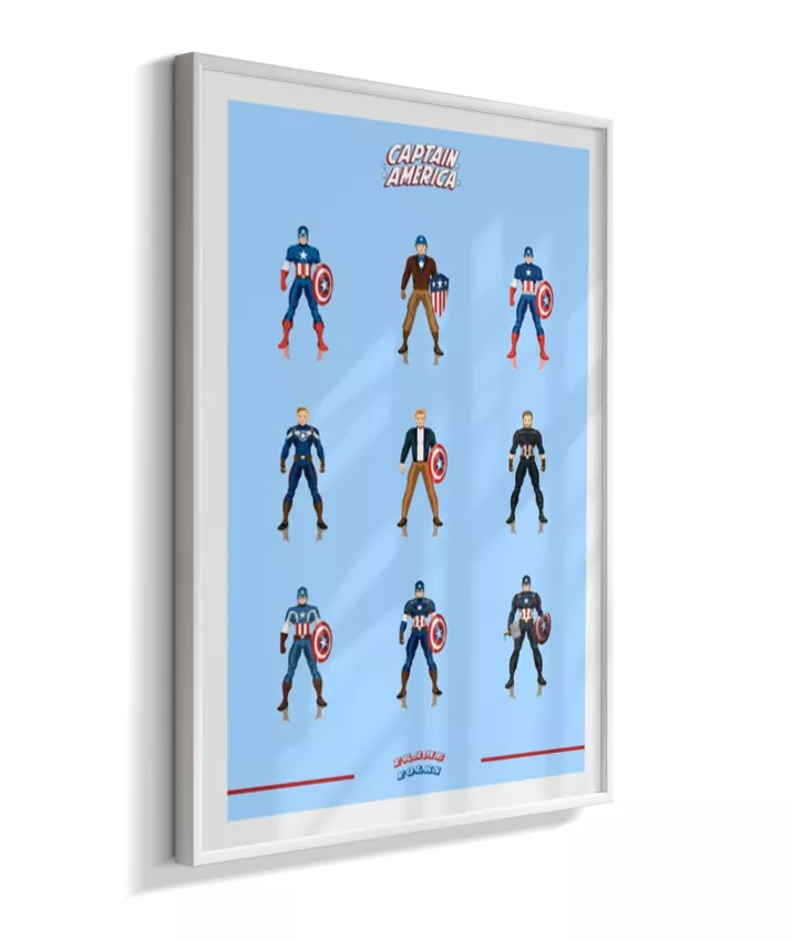 Quadro Capitão America - Trajes