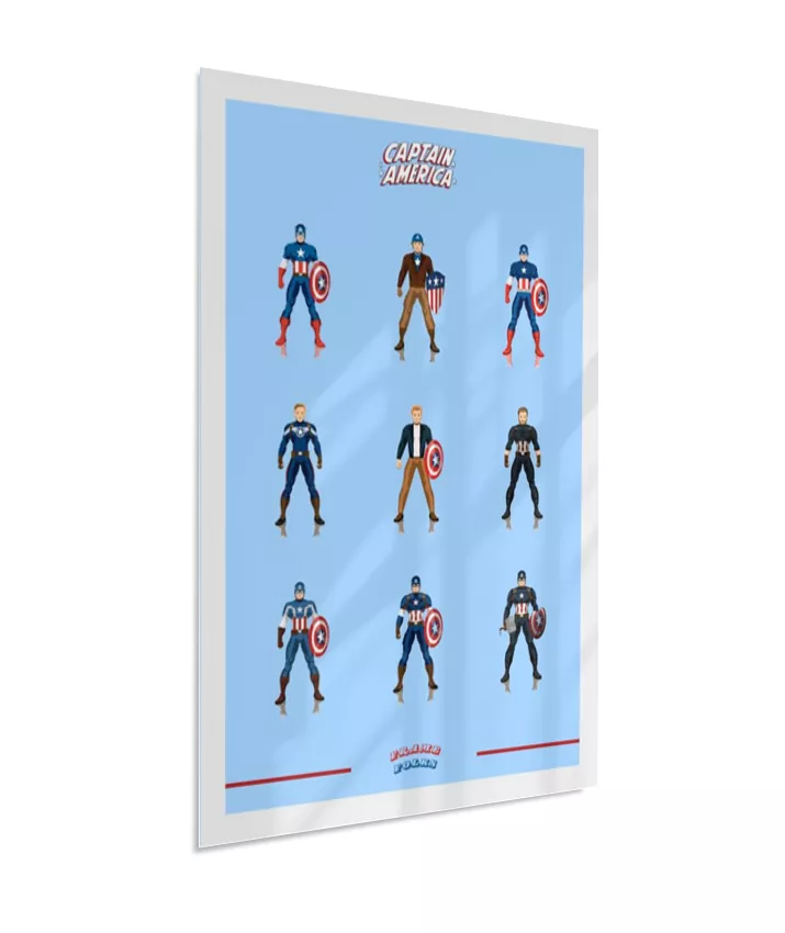 Quadro Capitão America - Trajes