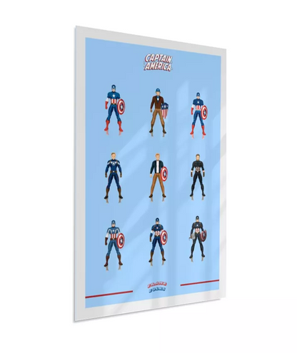 Quadro Capitão America - Trajes