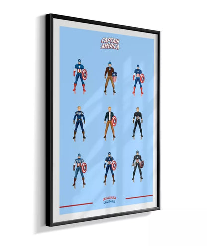 Quadro Capitão America - Trajes