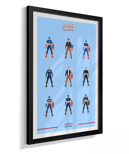 Quadro Capitão America - Trajes