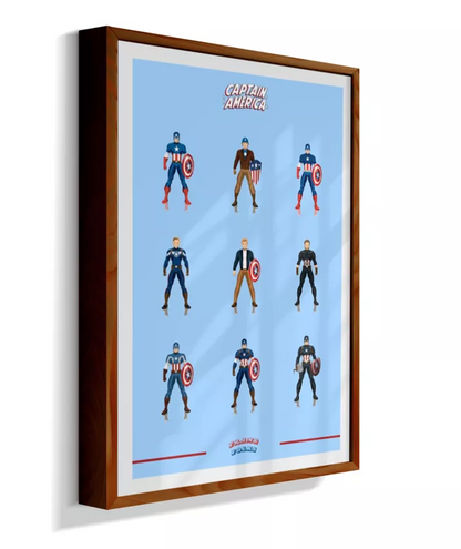Quadro Capitão America - Trajes
