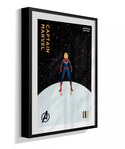 Quadro Capitã Marvel - Vingadores - Galáxia