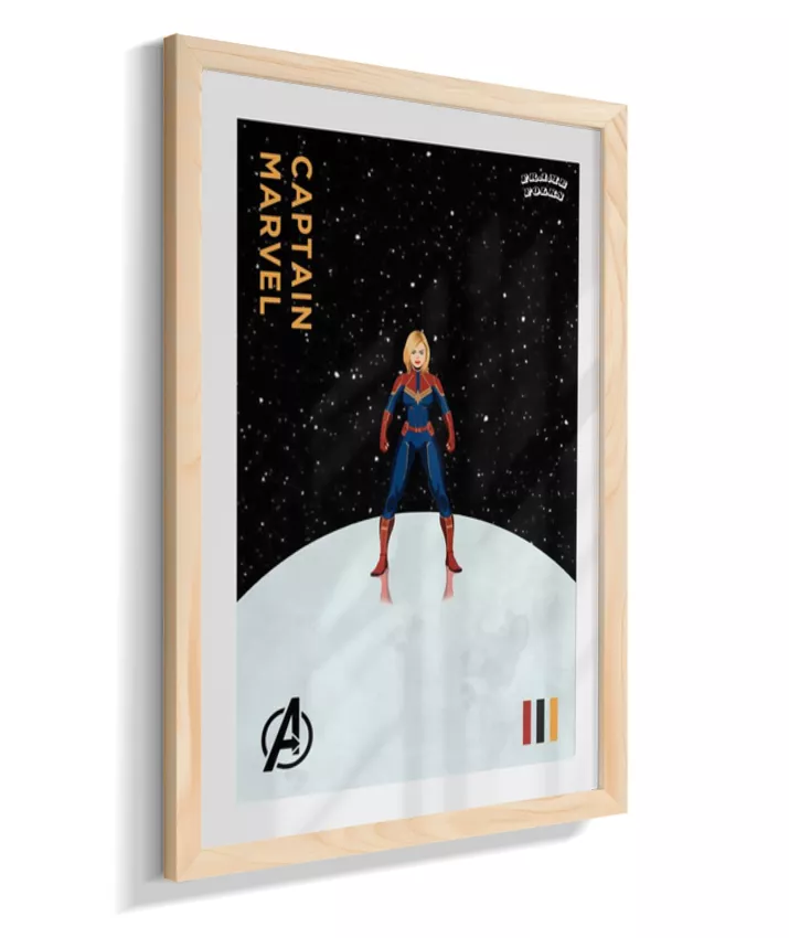 Quadro Capitã Marvel - Vingadores - Galáxia