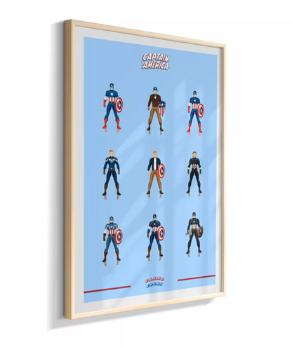 Quadro Capitão America - Trajes
