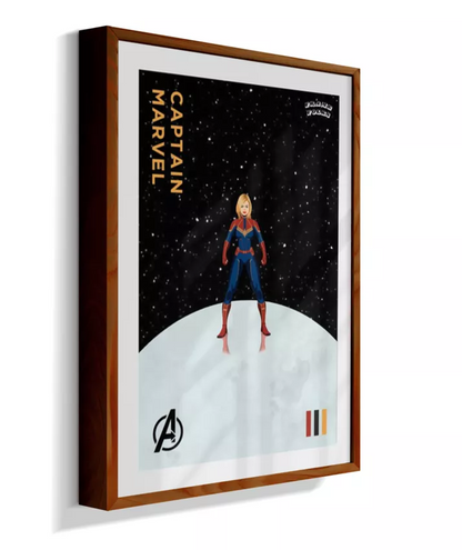 Quadro Capitã Marvel - Vingadores - Galáxia