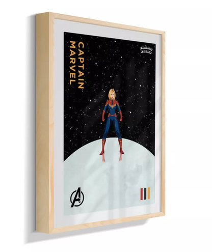Quadro Capitã Marvel - Vingadores - Galáxia