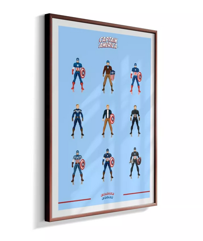 Quadro Capitão America - Trajes